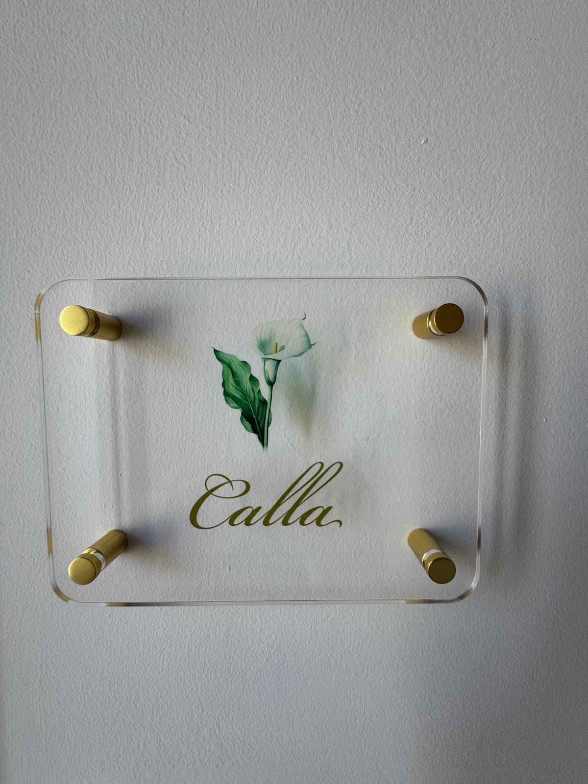 Targa della camera Calla